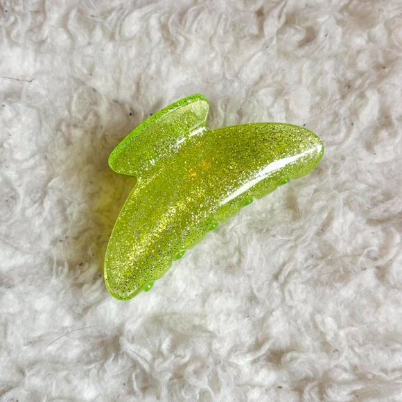 h&m bright green sparkly hair claw clip - Picture 2 of 3